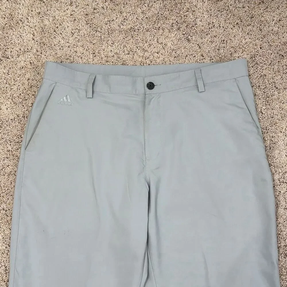 Adidas ClimaLite Golf Pants Mens 34x32 Gray Performance Flat Front‎